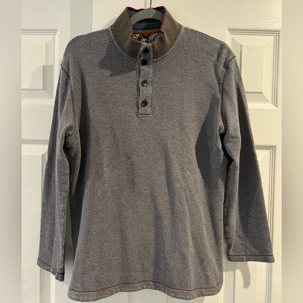 Robert Graham mens M button sweater. Good condition. Color is brown/blue.